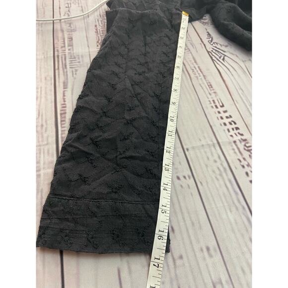 Chicos 0 Button Front Top Womens S Black Embroidery Lace Sheer Lightweight Hi Lo - Picture 8 of 11